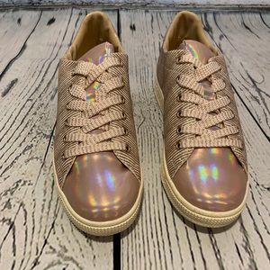 NEW Qupid Pullman Rose Gold Glitter Sneakers